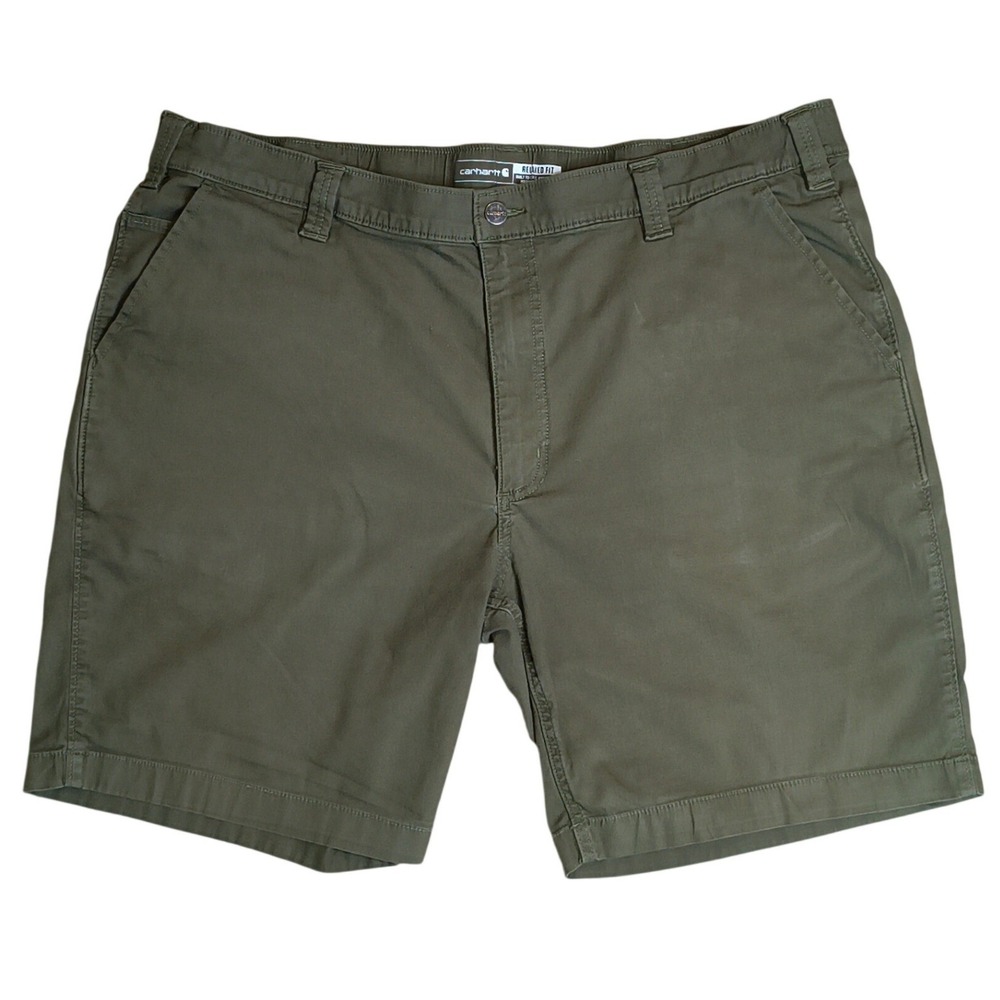 Carhartt Relaxed Fit Shorts Men Size 42 Olive Green Canvas Utility Workwear